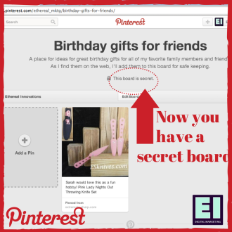 Locked symbol shows a board is private on pinterest |