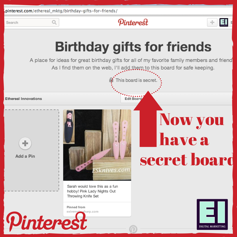 Locked symbol shows a board is private on pinterest | 